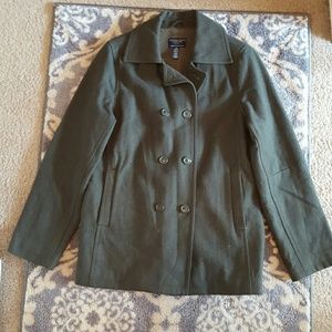 American Eagle vintage green wool pea coat sz m